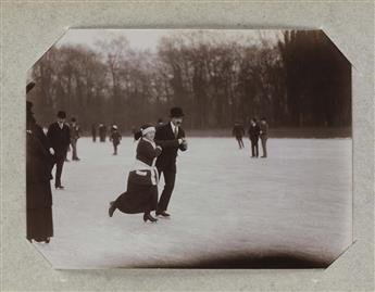 (WINTER SPORTS) Album with 84 Belle Epoque-period photographs belonging to (or shot by) Mr. de Givenchy, Boulogne-sur-Seine, of fashion